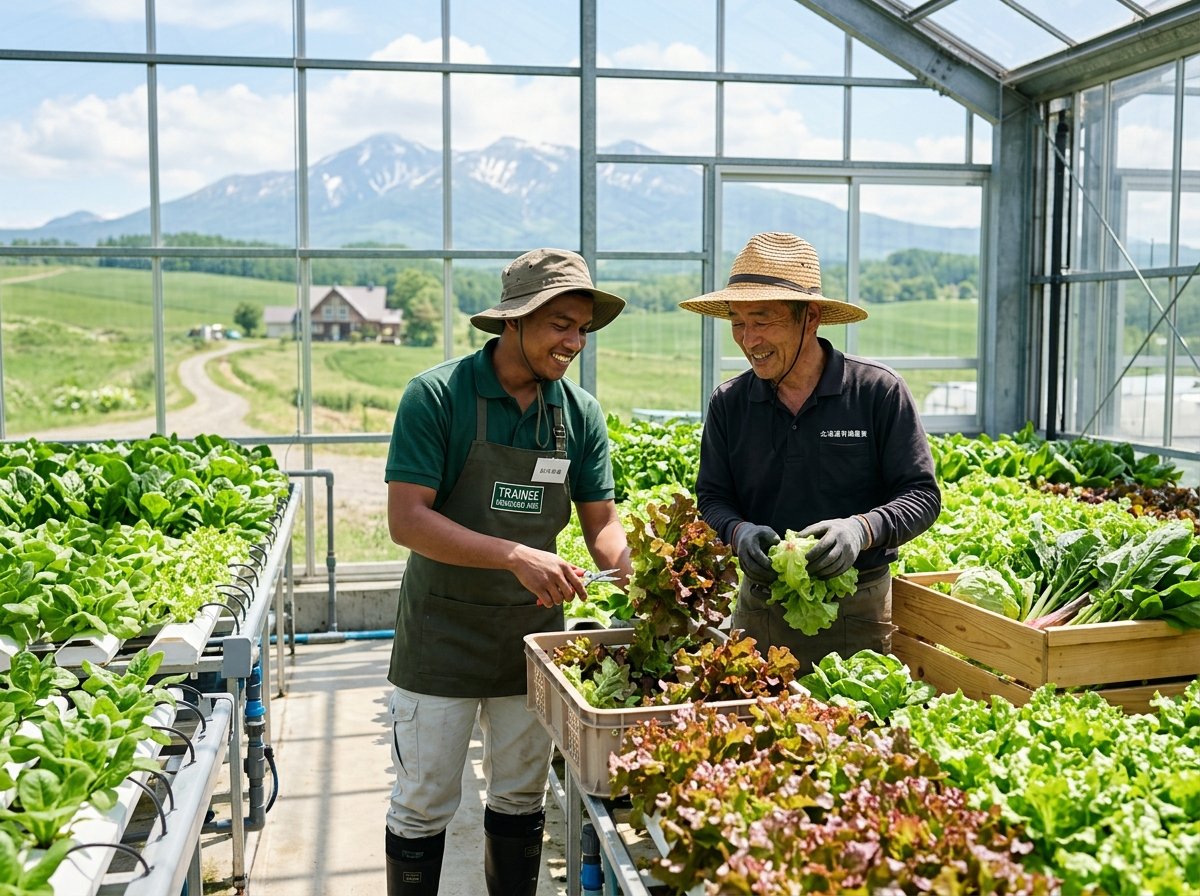 Peserta magang pertanian modern greenhouse di Hokkaido Jepang