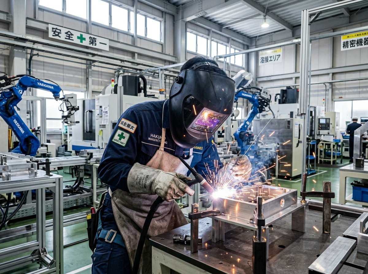 Pekerja industri pengelasan dan konstruksi di Jepang